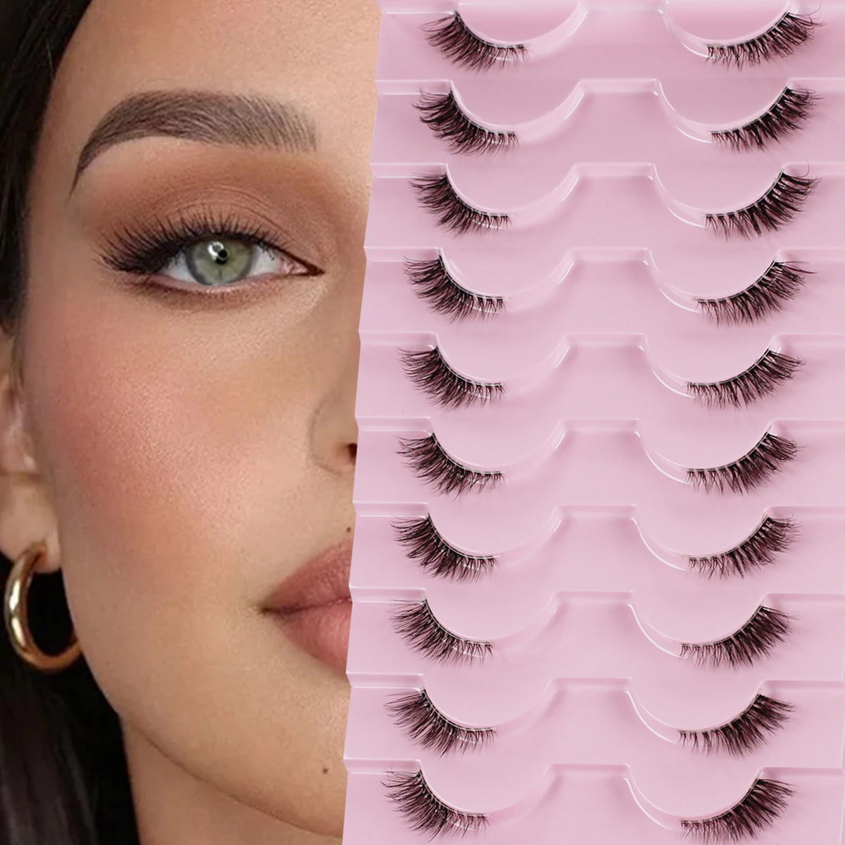 Natural Glam False Eyelashes – Soft & Fluffy Look ✨